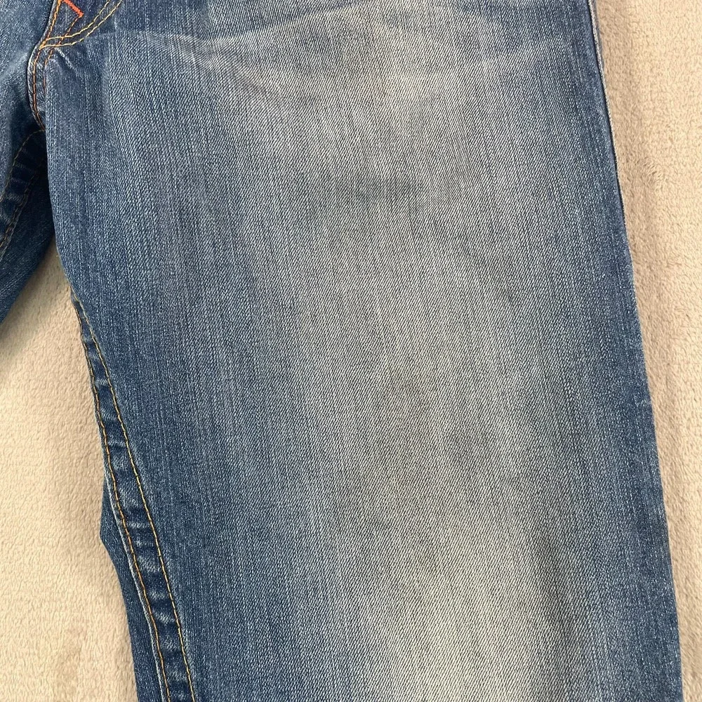 True‎ Religion Embroidered Flap Pockets Thick Stitch Men 36x33 Blue Made in USA